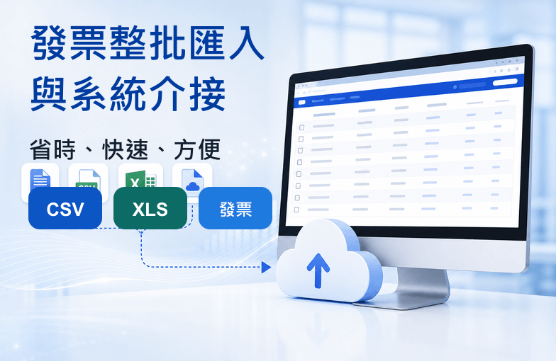 發票整批匯入與系統介接示意圖